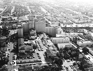 Arial view of QueensCare in Los Angeles